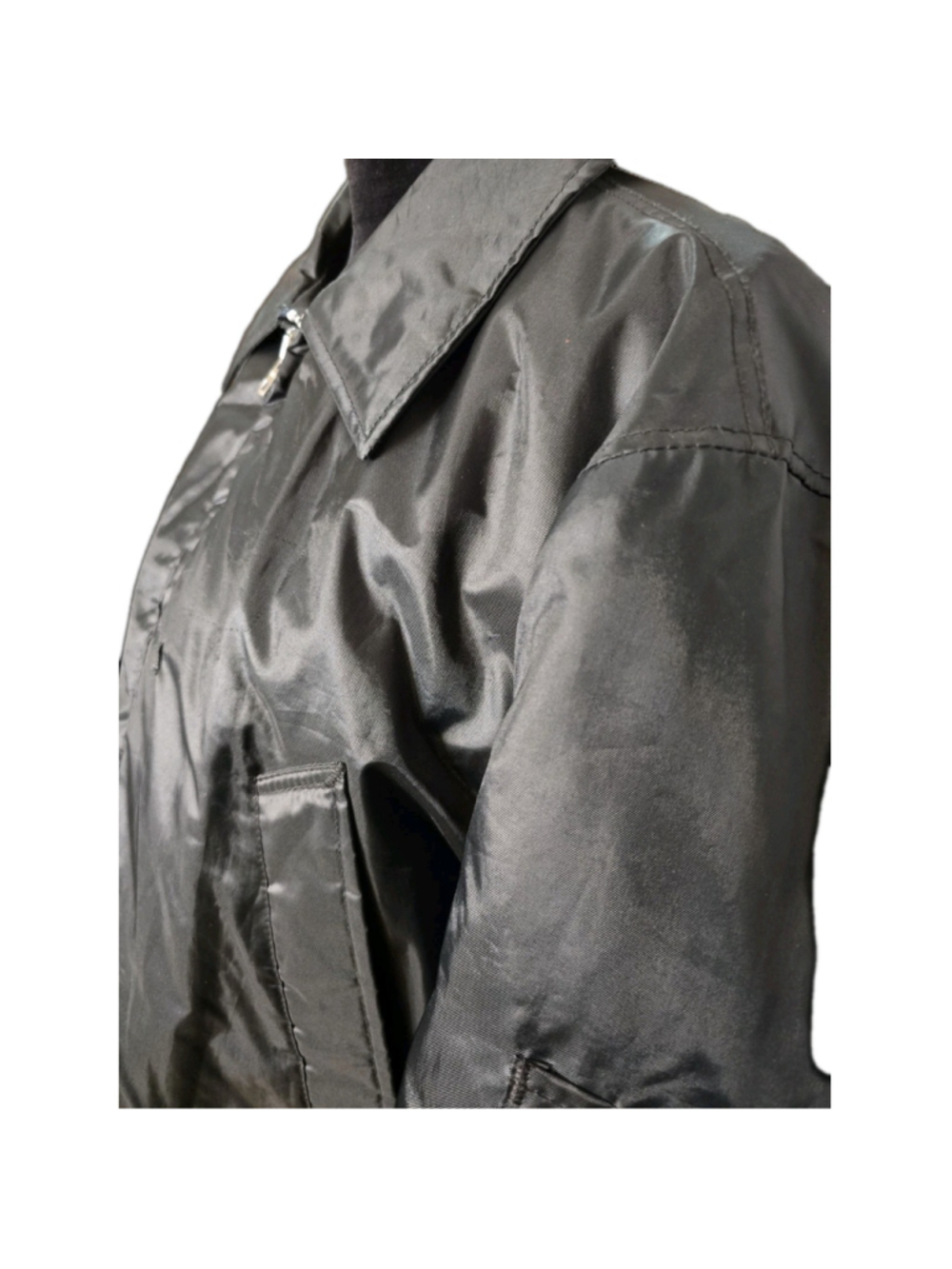 Vintage 1980s Golden Fleece Industrial Work Jacket Black USA Made Size 44 - Picture 7 of 11